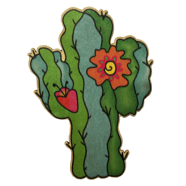 Cactus w Flower – WoodZGear