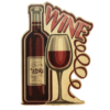 Wine Glass & Bottle Red